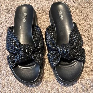 Michael Kors Black Woven Sandals. Sz 7.5/8